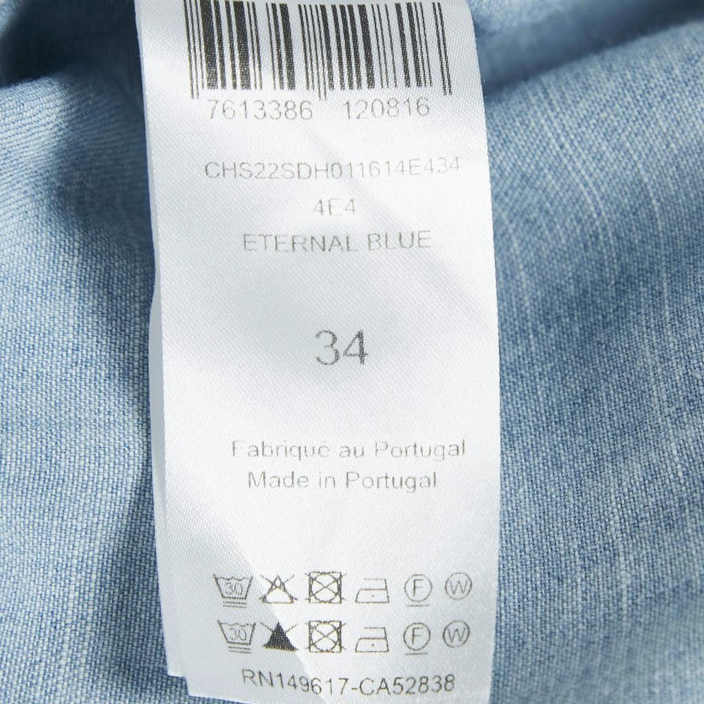 Chloé Chloe Blue Eternal Blue Denim Ruffled Blouse and Trousers Set S 6