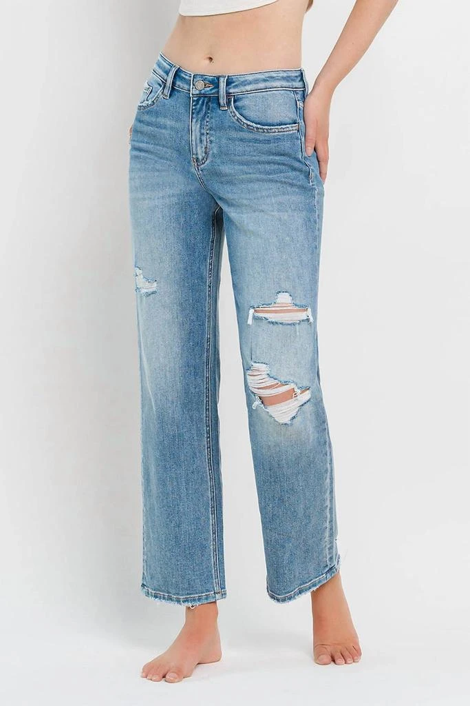 VERVET BY FLYING MONKEY Vervet By Flying Monkey - High Rise Distressed Slim Wide Jeans-joysome 1