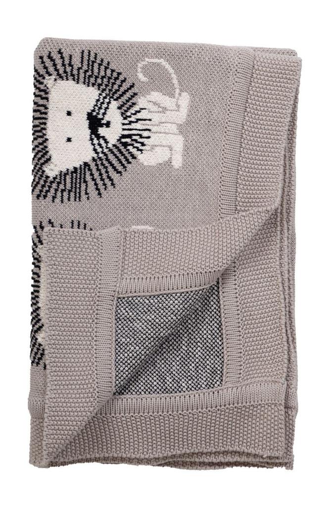 Parkland Lion King Transitional Light Grey Knitted 32" x 40" Baby Blanket