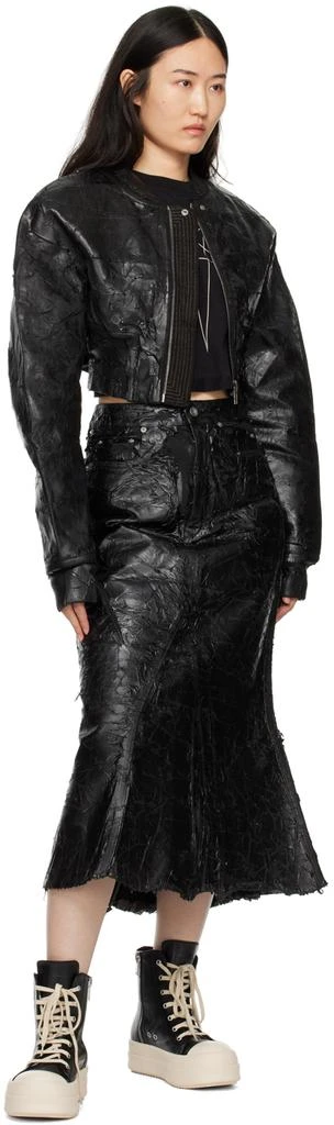 Rick Owens Black Porterville Godet Denim Midi Skirt 4