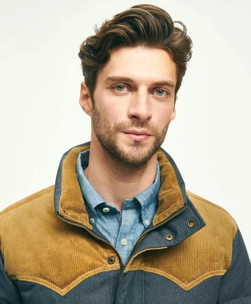Brooks Brothers Down Denim Puffer Coat 5