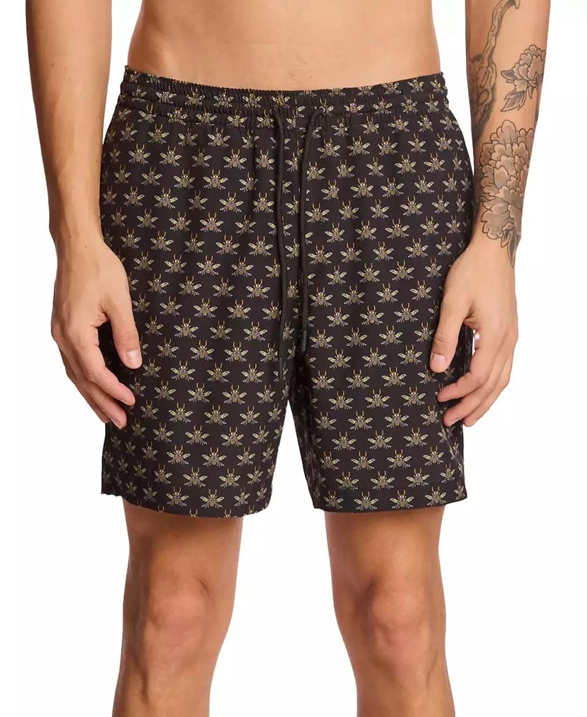 Paisley & Gray Men's Gilligan Printed Drawstring 6" Swim Trunks 1