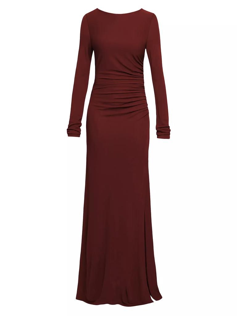 Santorelli Ruched Jersey Maxi Dress