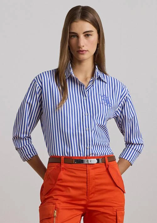 Ralph Lauren Ralph Lauren Petite Relaxed Fit Striped Broadcloth Shirt 1