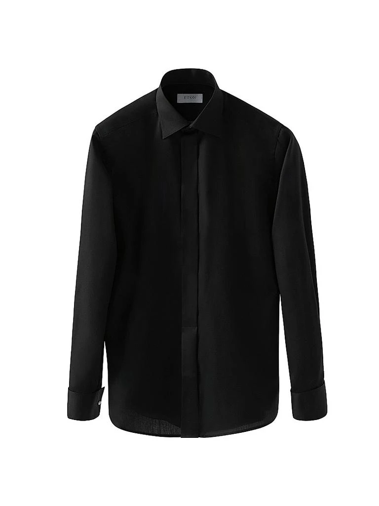 green emerald velvet dress Eton Signature Twill Dress Shirt In-Light Blue Slim / 15 3/4 / Solid main image 1