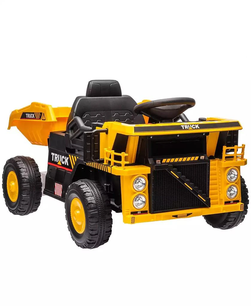 HONGGE 12V Kids Ride On Dump Truck with Electric Dump Bed