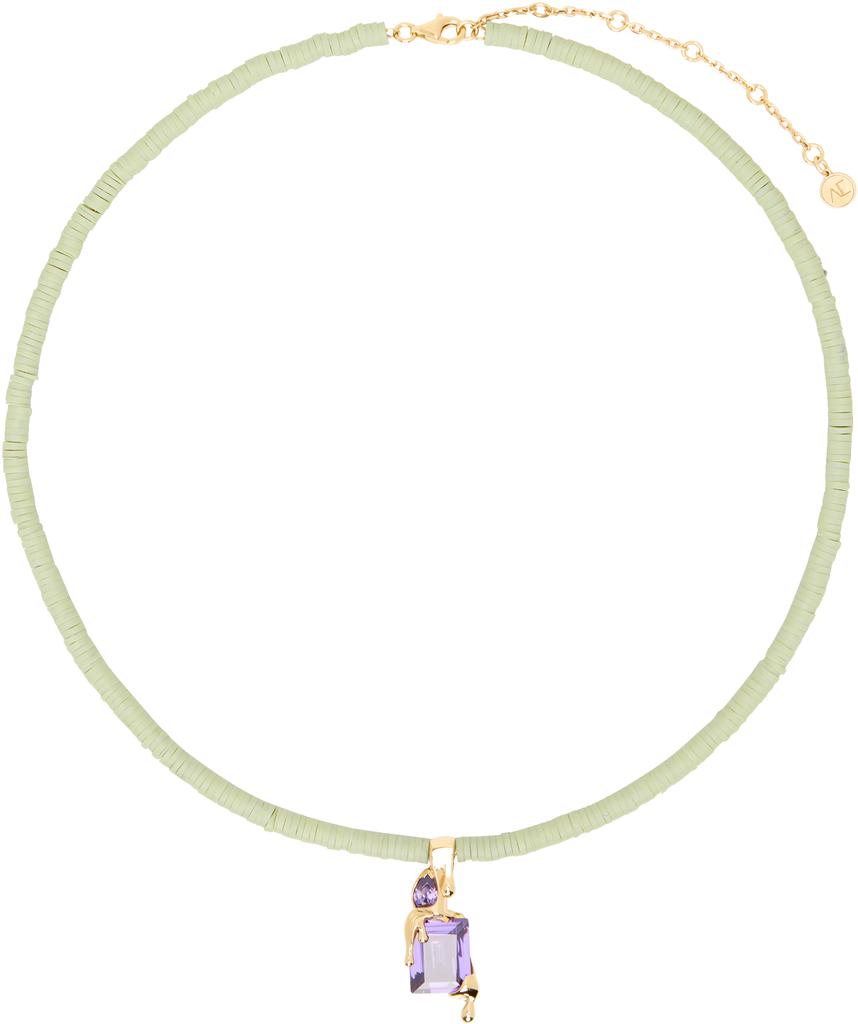 Alan Crocetti Green Raver Melt Necklace