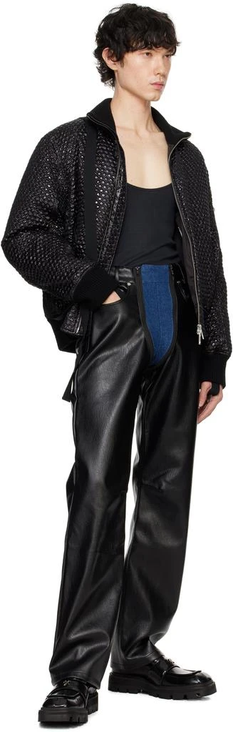 GmbH Black & Blue Lata Faux-Leather Denim Jeans 4
