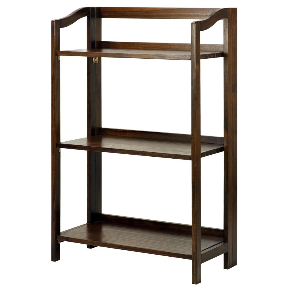 Casual Home Stratford 3-Shelf Folding Bookcase-Warm Brown 4
