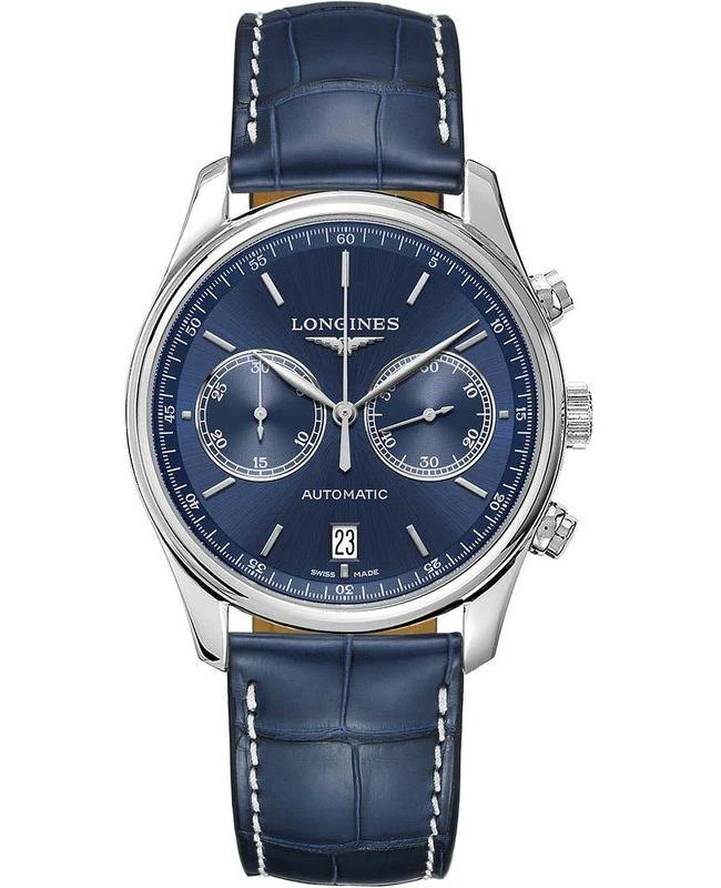Longines Longines Master Collection Blue Dial Blue Leather Strap Men's Watch L2.629.4.92.0 1