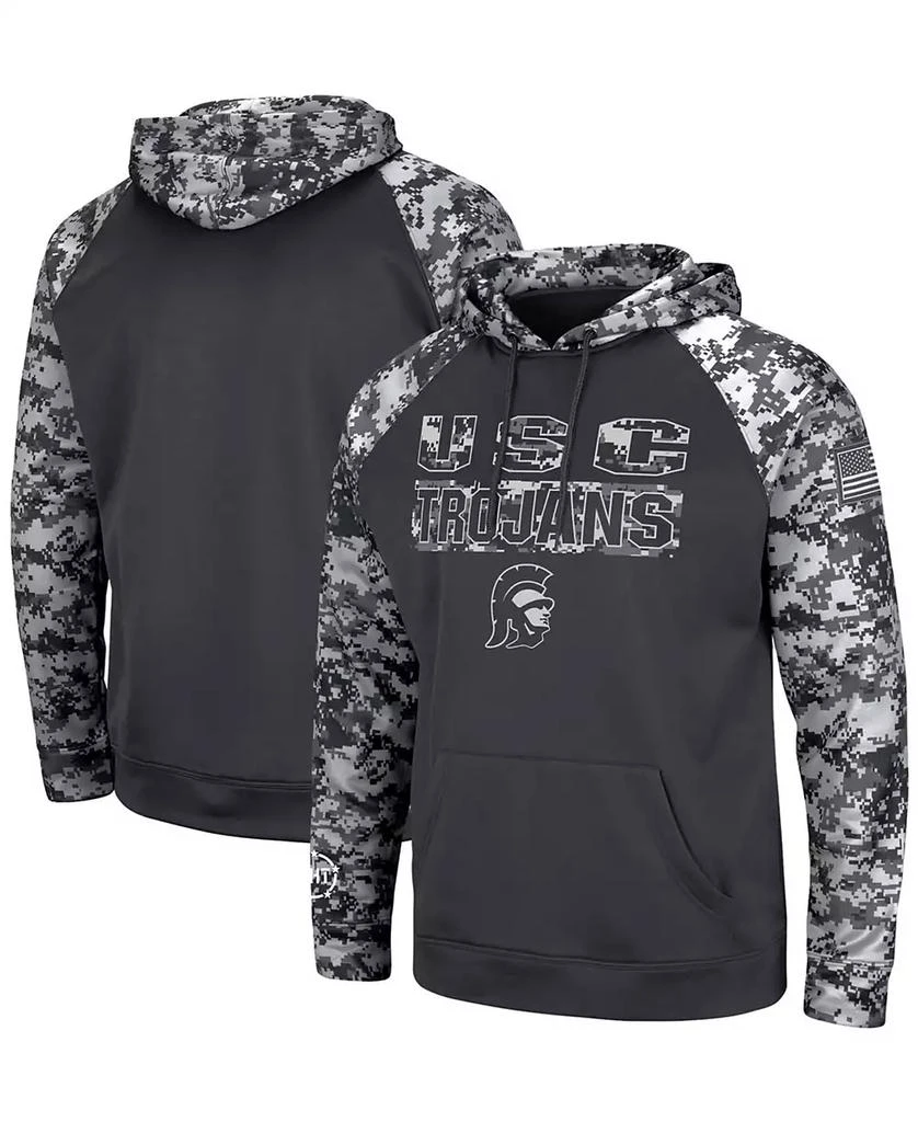 Colosseum Men's Charcoal USC Trojans OHT Military-Inspired Appreciation Digital Camo Pullover Hoodie 1