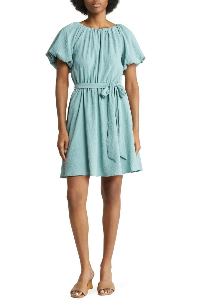 Lush Puff Sleeve Tie Waist Minidress 1
