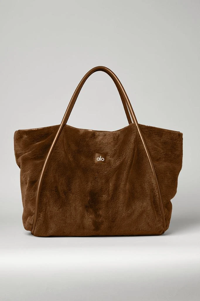 Alo Faux Fur Tote Bag - Chocolate 1
