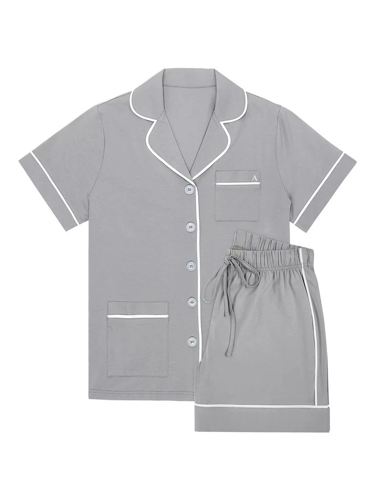 KIP. Monogrammed Luxe Cotton Pajama Set 1