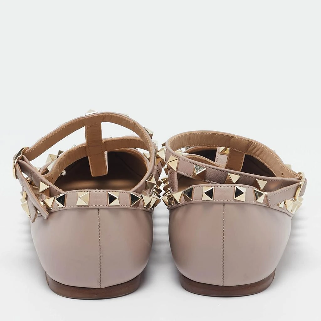 Valentino Valentino Beige Leather Rockstud Cage Ballet Flats Size 38 5