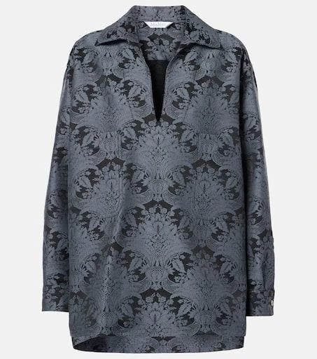 Max Mara Anemone wool-blend jacquard shirt 1