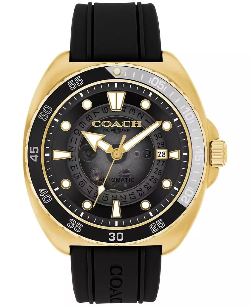 COACH Men's Charter Automatic Black Silicone Watch 44mm 1