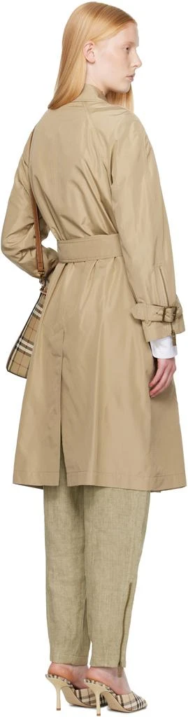 Burberry Beige Single Breasted Silk Trench Coat 3