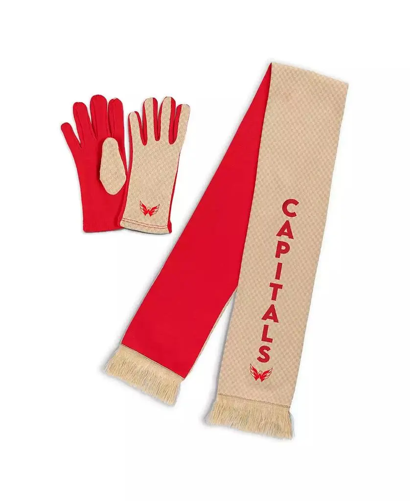 WEAR by Erin Andrews Women's Washington Capitals Tonal Microcheck Scarf Glove Set