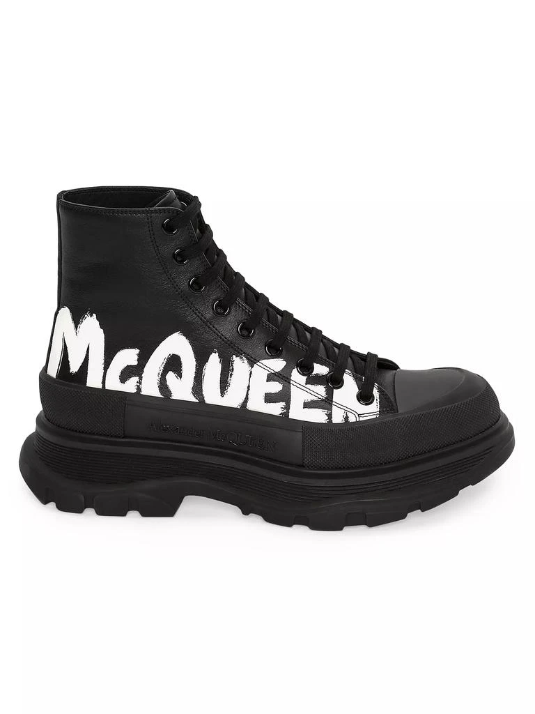 Alexander McQueen Graffiti Tread Slick Leather Boots 1