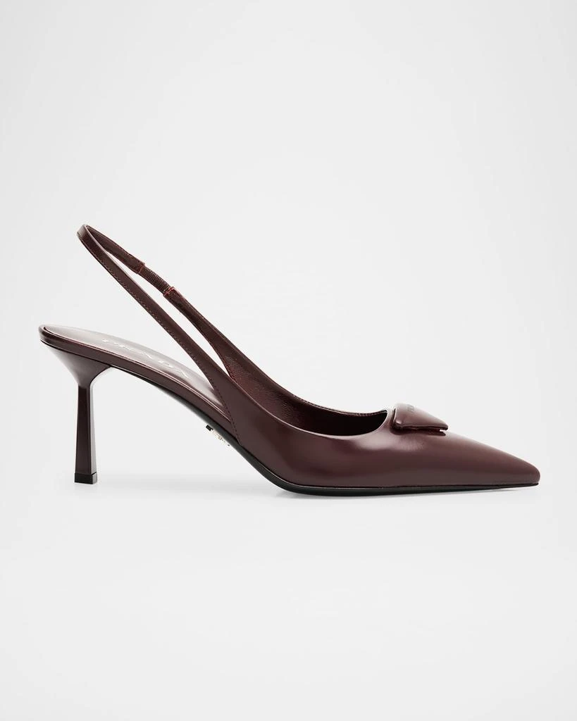 Prada Patent Padded Triangle Slingback Pumps 1