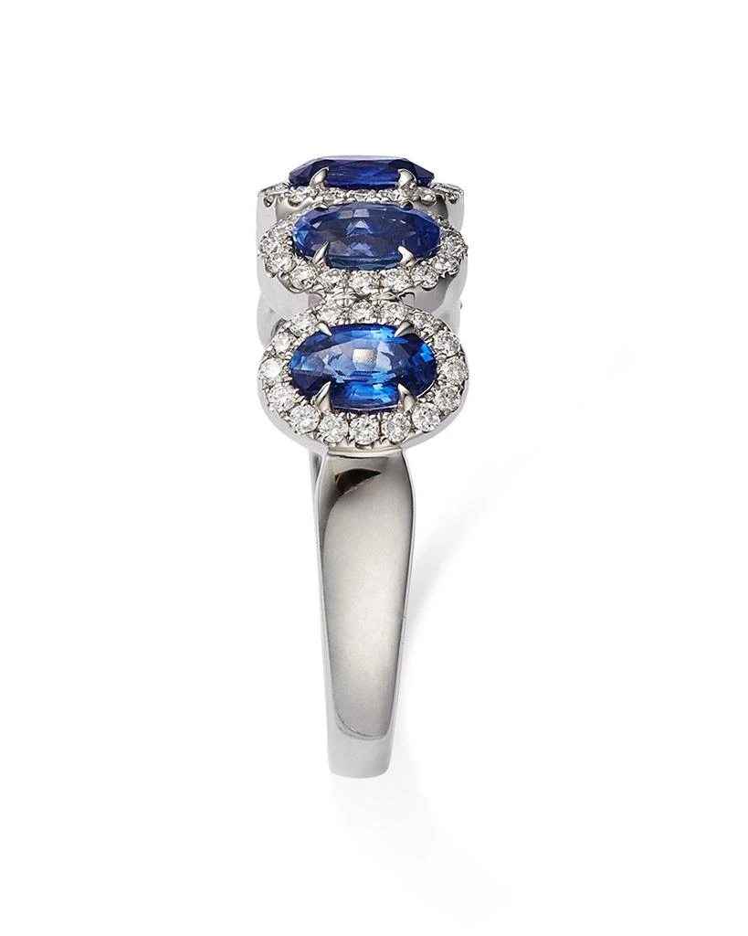 Bloomingdale's Fine Collection Blue Sapphire & Diamond Multi-Halo Ring in 14K White Gold - Exclusive 4