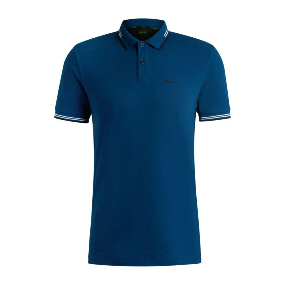Hugo Boss Stretch-cotton slim-fit polo shirt with branding 1