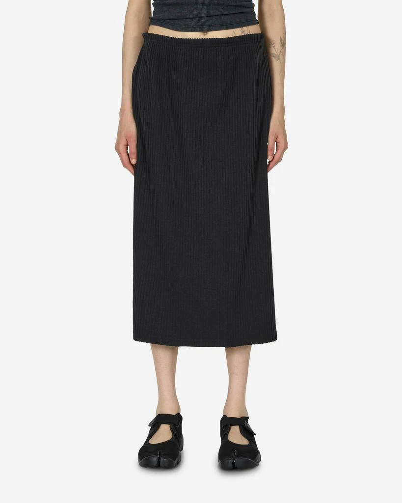 NIKE Chill Knit Ribbed Midi Skirt Black 1