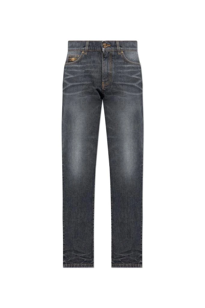 Versace Versace Logo-Patch Straight-Leg Jeans 1