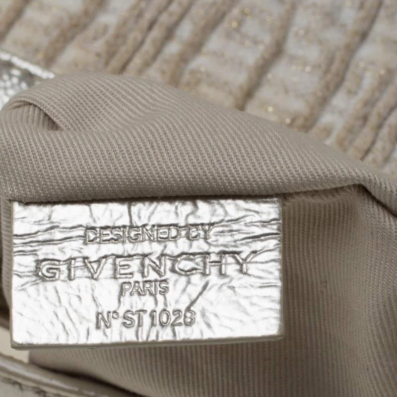 Givenchy Givenchy Beige Shimmering Canvas and Leather Small Trim Hobo 8