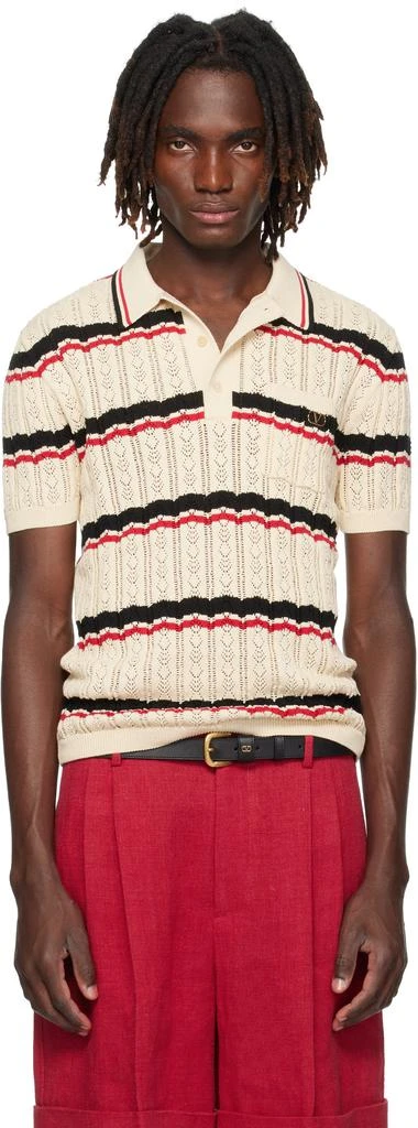 Valentino Beige Striped Polo 1