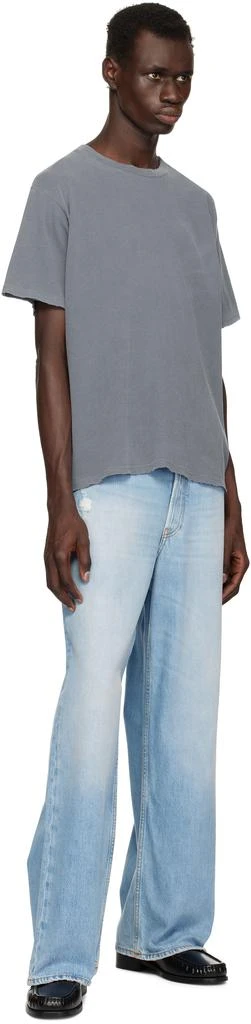 John Elliott Navy Folsom Cropped T-shirt 4