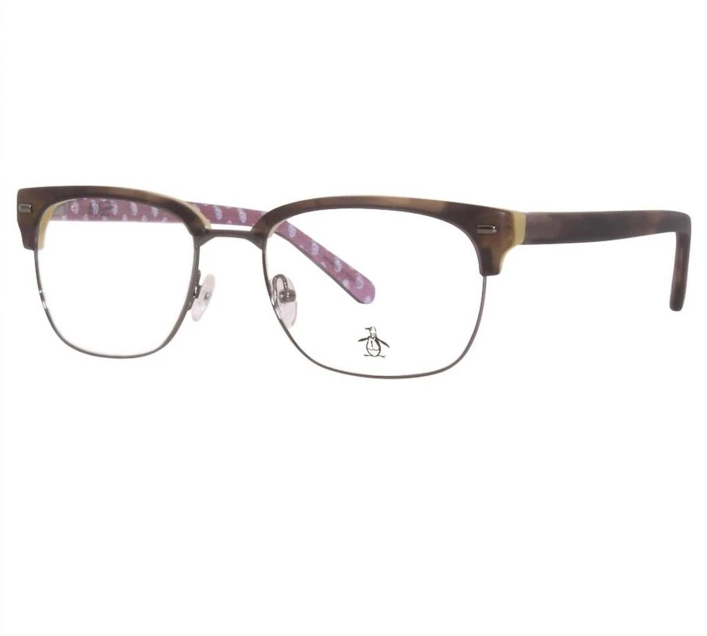Original Penguin Men
s Sly Rectangle Eyeglasses In Brown