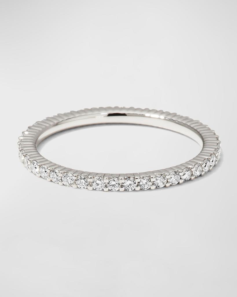 Memoire Platinum Round GH/SI Diamond Eternity Ring, Size 6.5, 0.47-0.58tcw