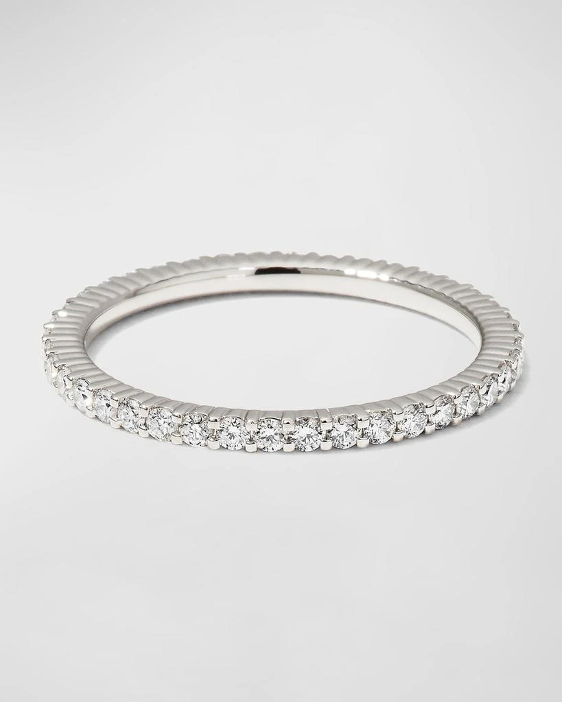 Memoire Platinum Round GH/SI Diamond Eternity Ring, Size 6.5, 0.47-0.58tcw 1