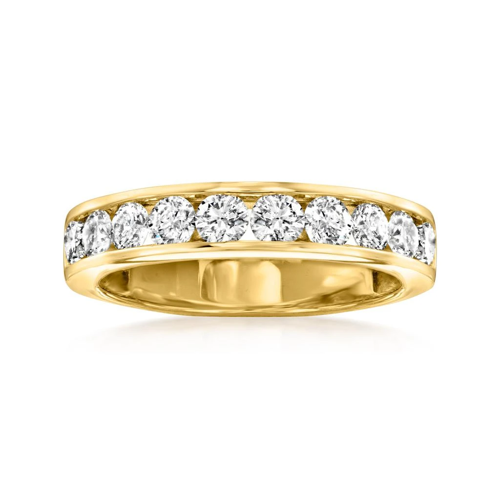 Ross-Simons Channel-Set Diamond Wedding Band in 14kt Yellow Gold 1