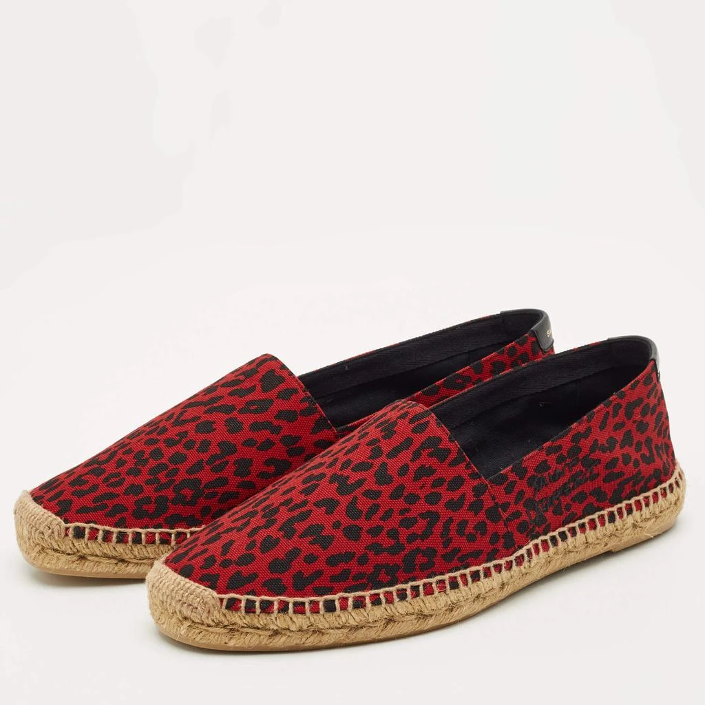 Yves Saint Laurent Saint Laurent Black/Red Canvas Slip On Espadrille Size 43 2