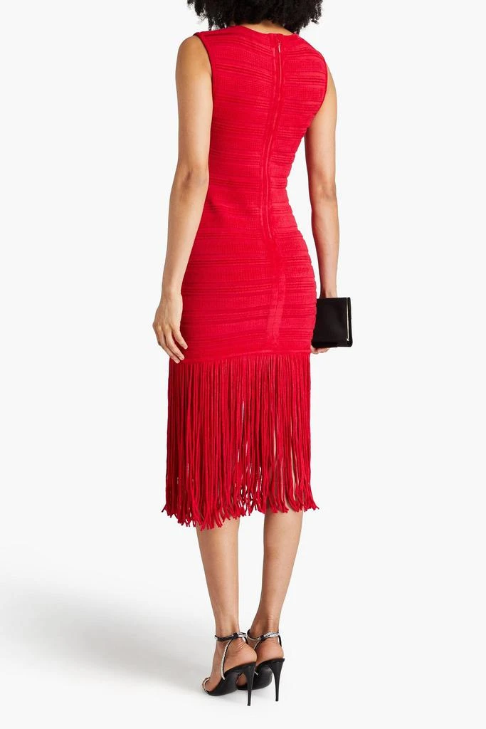 Herve Leger Fringed textured chenille midi dress 3