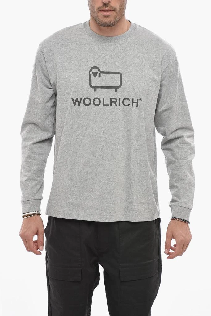Woolrich Long Sleeve Crew-neck T-Shirt with Printed Logo 1