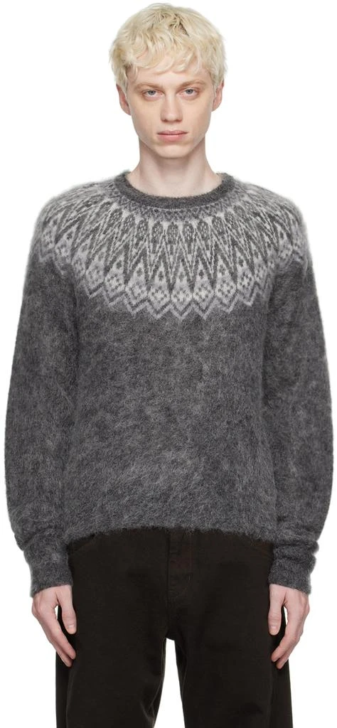 Omar Afridi Gray Nordic Sweater 1