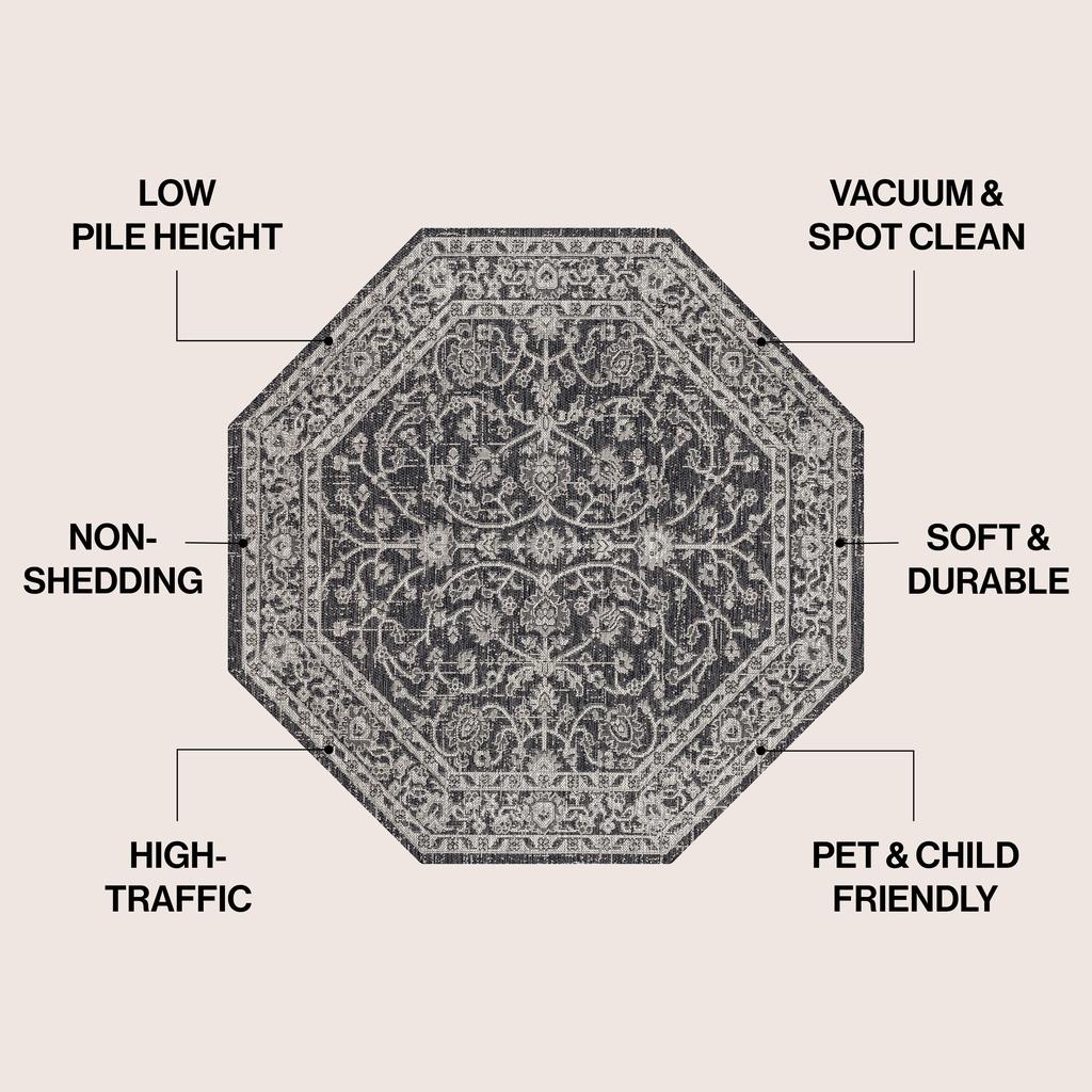 JONATHAN Y Palazzo Vine and Border Textured Weave Indoor/Outdoor Area Rug