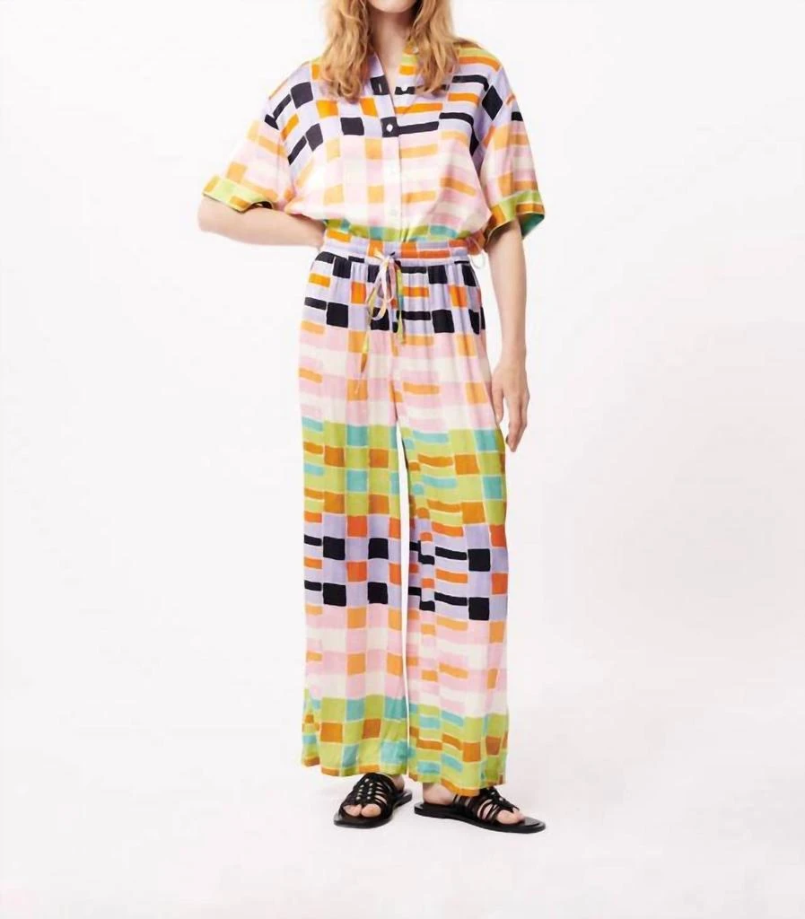 FRNCH Julietta Woven Pants In Hot Palette