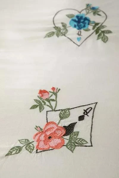 Urban Outfitters Flower Cards Embroidered Duvet Cover 4