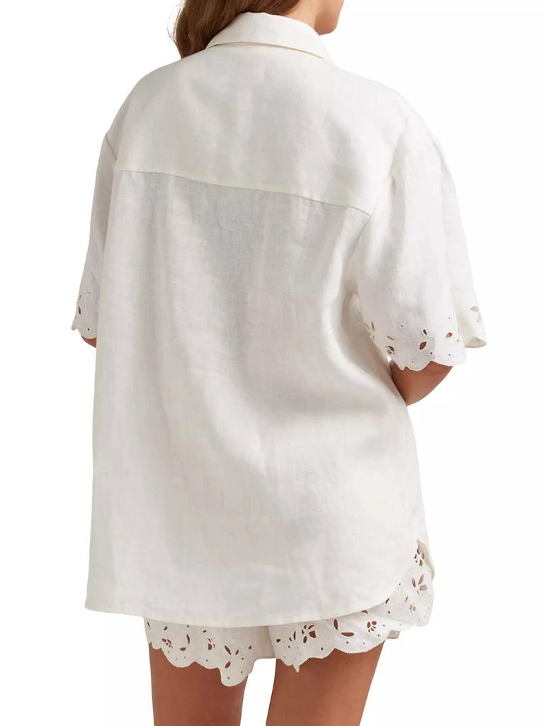 Peony Memoir Linen Cover-Up Shirt 3