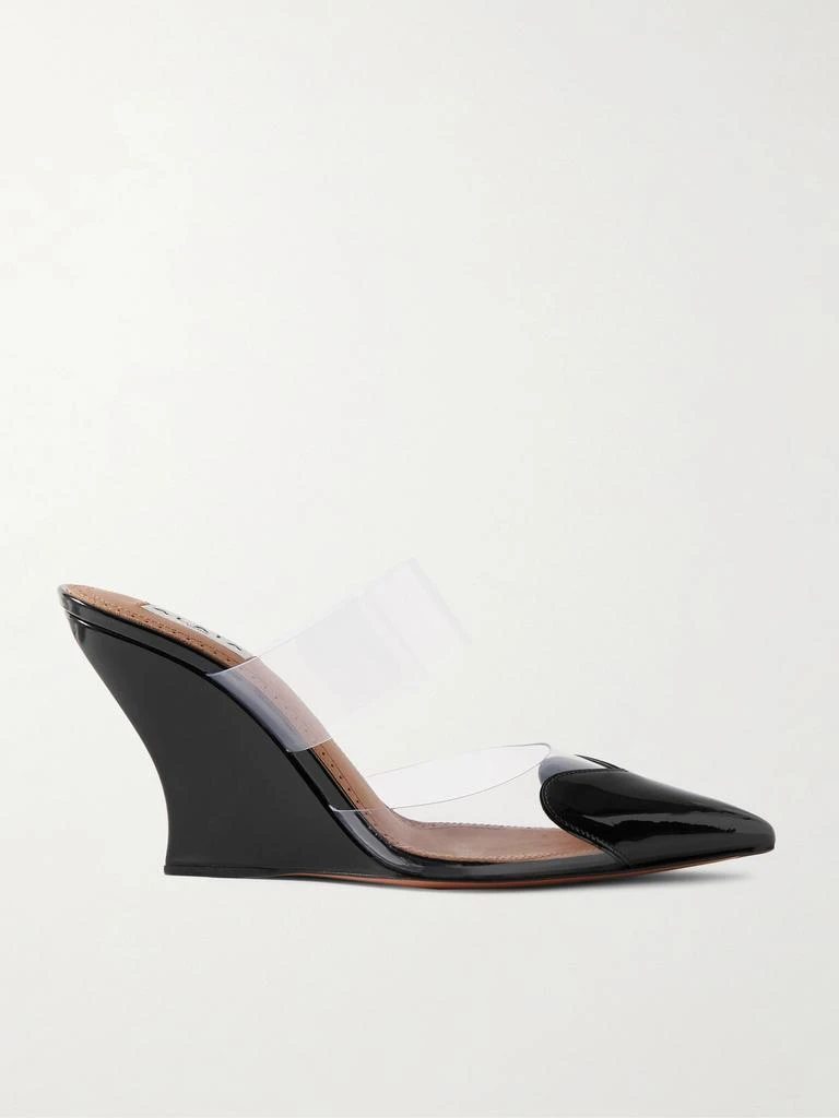 Alaïa Le Cœur Patent-leather And Pvc Wedge Mules  - IT35