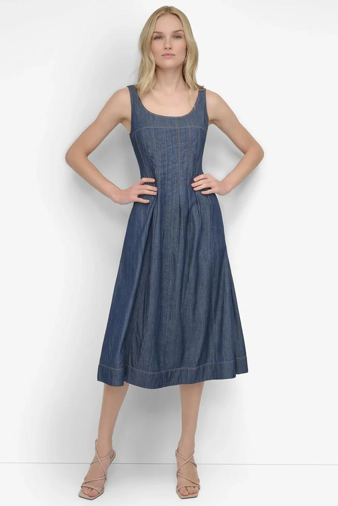 DKNY CORSET SITTED DENIM DRESS 1