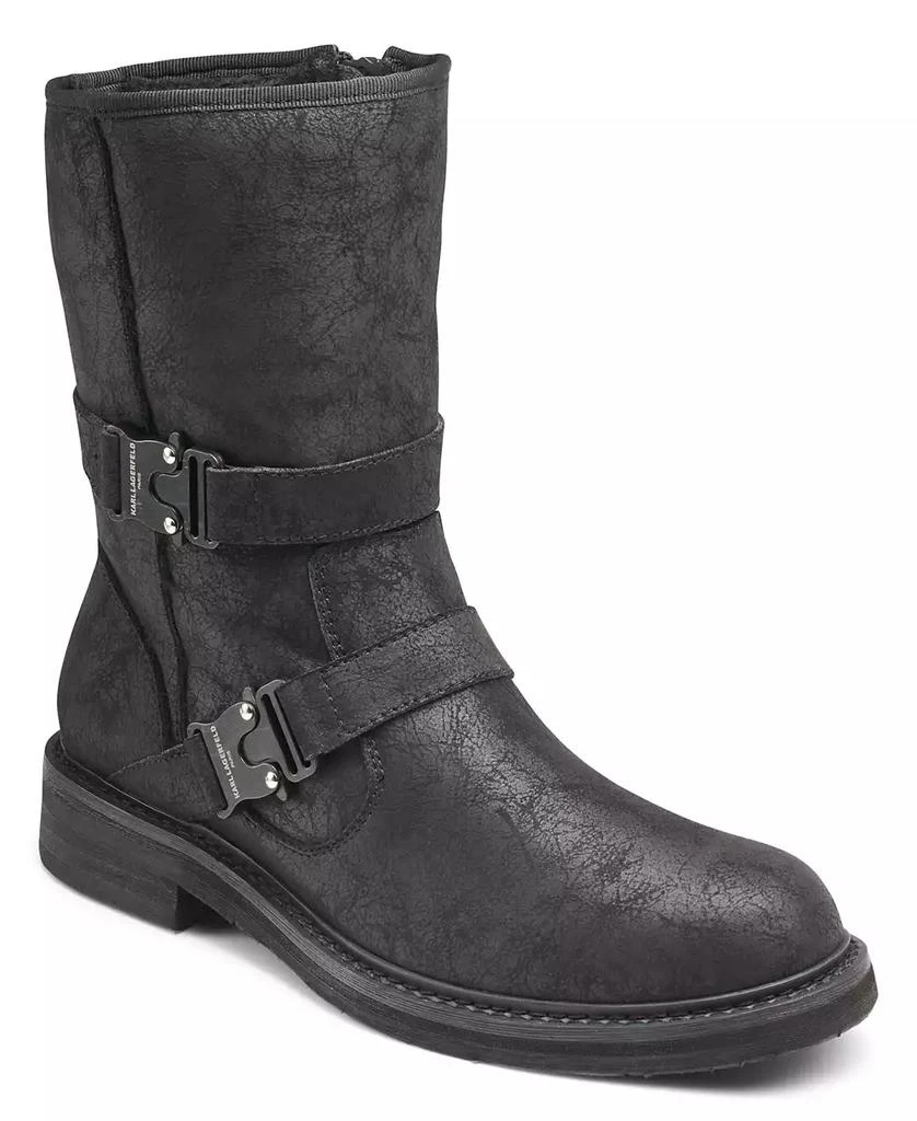 KARL LAGERFELD PARIS Karl Lagerfeld Men's Double Buckle Tire Tread Sole Boot 1