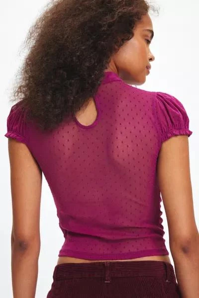 Kimchi Blue Kimchi Blue Key To My Heart Swiss Dotted Sheer Mesh Top 4