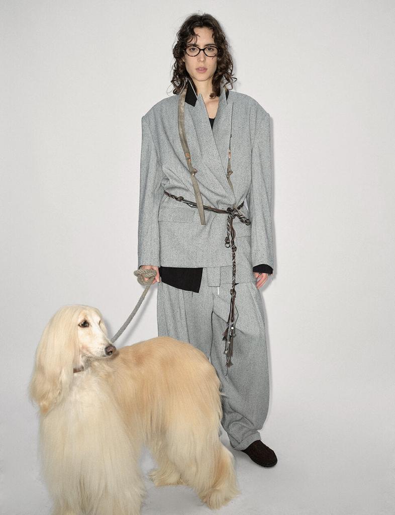 Pixie Market Grey Suit Oversized Blazer