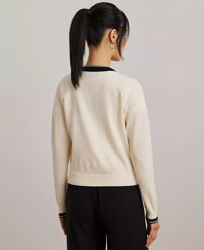 Ralph Lauren Women's Two-Tone Cotton-Blend Cardigan